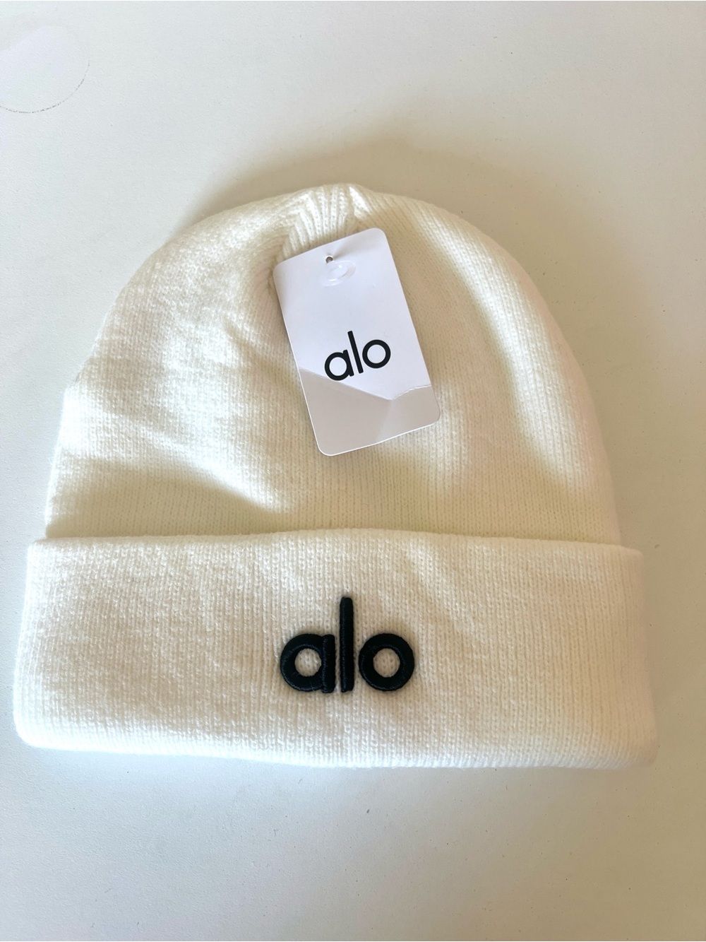 Alo Beanie Hat with Black Logo - Picture 2 of 6